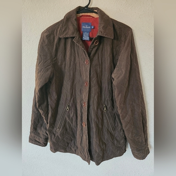 Faconnable Jacket Women XS Brown Quilted Elbow Patch Outerwear Long Sleeve - Picture 3 of 13